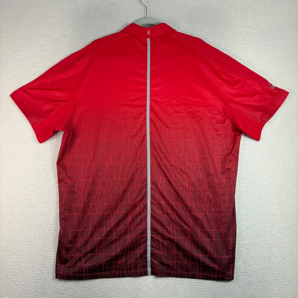 Nike Tiger Woods Collection Golf Polo Shirt Men XL Red Black Stretch 518102-694
